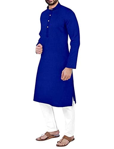 Gauri Laxmi Enterprise Men Cotton Blend Straight Kurta
