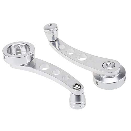 kaling 2Pcs Universal Car Window Handle Winder Riser Replacement Winder Crank Riser Window Handles Aluminum Alloy (Silver)