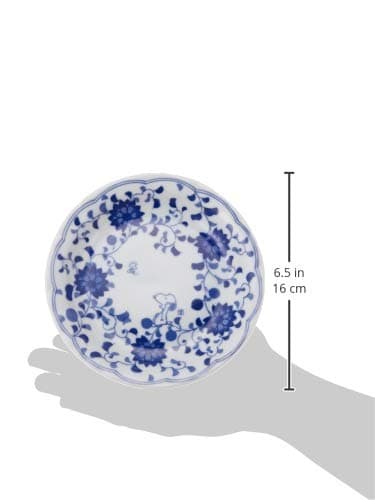 Kaneshotouki 5-Size Indigo Arabesque Porcelain Dinner Plate Set, Comes in a Presentation Box
