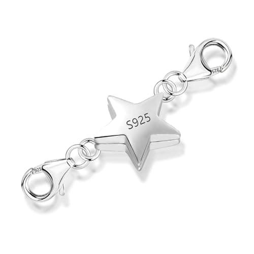 Magnetic Clasps for Necklaces 925 Sterling Silver Magnetic Jewelry Clasps Star Sterling Silver Double Necklace Bracelet Clasps