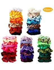 50 Pcs Hair Scrunchies Velvet Elastic Hair Bands Scrunchy Hair Ties Ropes Scrunchie for Women or Girls Hair Accessories