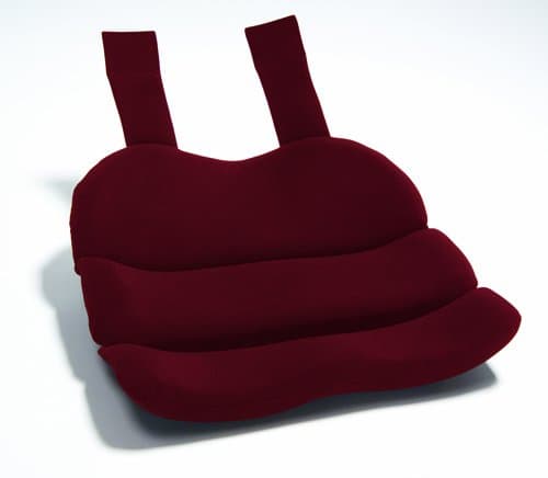 ObusForme® Burgundy Contoured Seat Cushion, Hold Pelvis And Hips In A Balanced Position, High-Density Foam For Superior Comfort, Flexible Support Panel To Evenly Distributes Body Weight