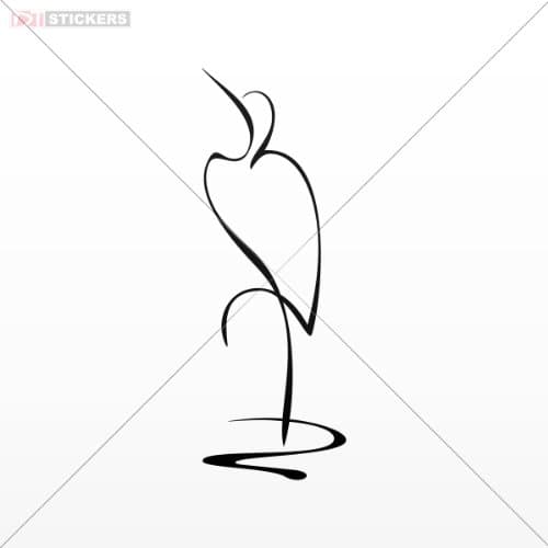 Decal Vinyl Stickers Stork Car Window Wall Art Decor Doors Helmet Truck Motorcycle Note Book Mobile Laptop Size: 5 X 1.8 Inches Black