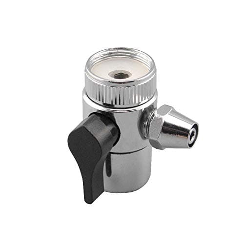 PureSec Sink Faucet Diverter Valve(Black Lever type) with M22(≈22mm) Inner Threaded Swivel Collar and 3/8 inch Single Way Outlet for Countertop&undersink Water filtration System