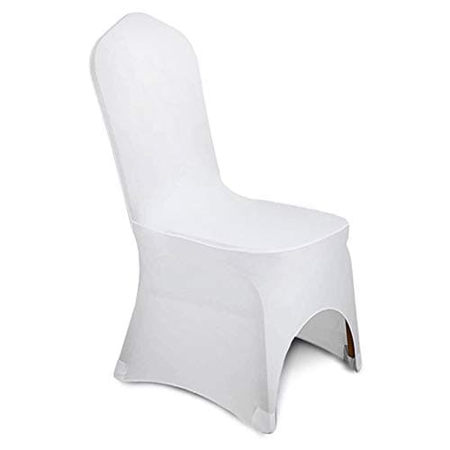 SmarketBuy 100 Pack White Chair Covers Polyester Spandex Banquet Chair Covers for Wedding Party Banquet Event (100 pcs All Cover)