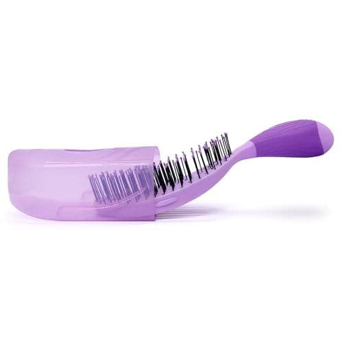 NuWay 4Hair Detangler Travel Hair Brush for Men & Women - Purple