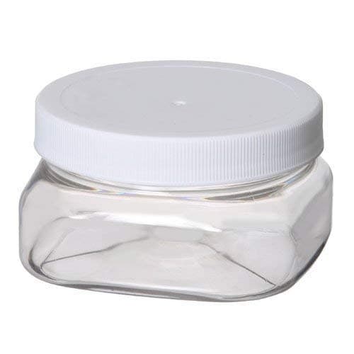 Premium Life Plastic Jars - 4 Oz. Square Shape Plastic Jar - Pack of 12