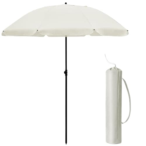 Vivo Technologies 2M Outdoor Garden Parasols,Garden Parasol Umbrella with Crank Handle,Tilting UV30+ Protection Sun Shading Umbrella,Water Repellent Portable Sunshade for Balcony, Bench,Deck,Patio