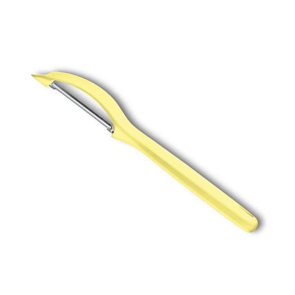 Victorinox Stainless Steel Swiss Classic Universal Peeler, Serrated/Wavy Edge, Swiss Classic Trend Colours Special Edition - Lemon, Swiss Made, Light Yellow, Small (7.6075.82)