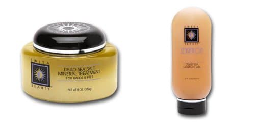 Swisa Dead Sea Mineral Skin Care Salt Treatment and Cellulite Gel A-viva 4 Way Nail Diamond Buffer+eco Nail File