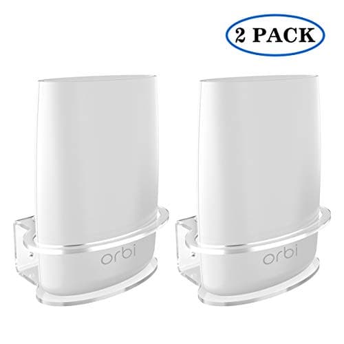 SPORTLINK Wall Mount for Netgear Orbi Sturdy Clear Acrylic Wall Shelf Bracket for NETGEAR ORBI RBS40, RBK40, RBS50, RBK50, AC2200, AC3000 Home WiFi Router (2 Packs)