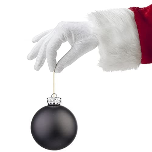 Suixing Christmas Glass Balls Multi Colors Included with Loop Set Festival Home Party Decors Xmas Tree Hanging Pendant 14PC 2.2In Black