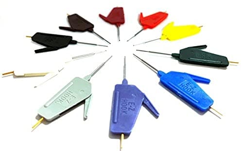 E-Z-HOOKUltra Thin Double Grabber Micro-Hook Test Connector - Set of 10: Assorted Colors (X2015-S)