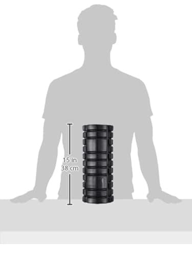 Amazon Basics Foam Roller for Deep Tissue Massage (Black) – High-Density, Compact Muscle Recovery Tool for Gym, Yoga and Physical Therapy, 33 x 13.5 x 13.5 cm (1 Count)