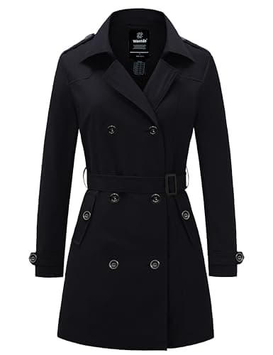 Wantdo Women's Waterproof Trench Coat Classic Lapel Outerwear Coat with Belt