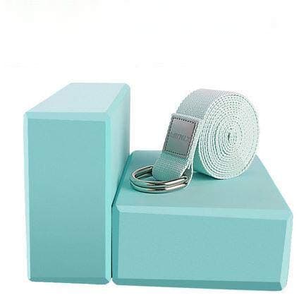 Yoga Block Set（2 Pack Yoga Blocks & 1 Yoga Strap） High Density Foam Lightweight Soft for Yoga/Pilates/Meditation，Yoga Professional and Beginner,Yoga Blocks to Aid Balance and Flexibility