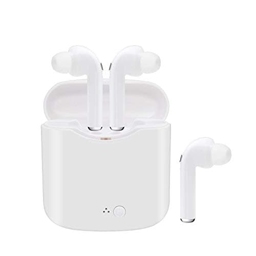 BDKING Wireless Headset,Wireless Headphones,Hands-Free Calling Earphones Sport Driving Earbuds Built-in-Mic& White Charging Case Compatible phoneX/8/7 Android