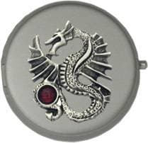 AWOL Fantasy Collection Nicks Dragon Round Portable Pocket Ashtray - Gunmetal Grey Matte Finish