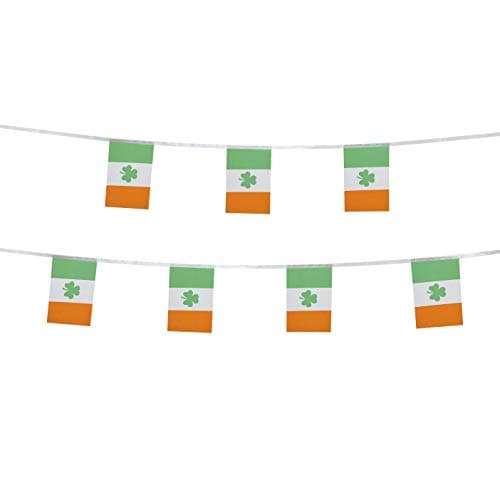 TSMD 100 Feet St Patricks Day Flag Small Mini Ireland Irish Shamrock Clover Flag Banner,Party Decorations for Irish St Patrick' Day Theme Celebration Events