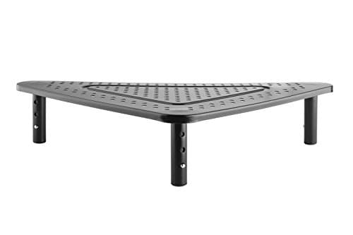 Enpee Adjustable Corner Triangle Metal Perforated Monitor Riser Mount Laptop Stand