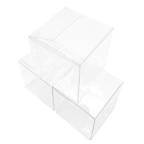 Clear Plastic Party Favors Boxes Candy Treat Boxes Cube Gift Boxes Wedding Bridal Shower Baby Shower Birthday Party Favor Boxes, 50pc