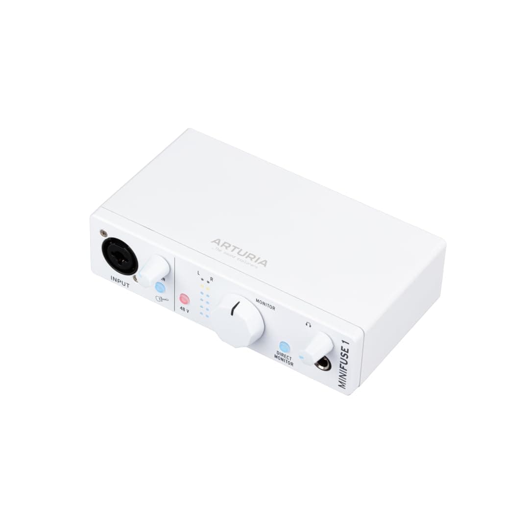 Arturia - MiniFuse 1 - Compact USB Audio Interface with Creative Software for Recording, Production, Podcasting, Guitar - White