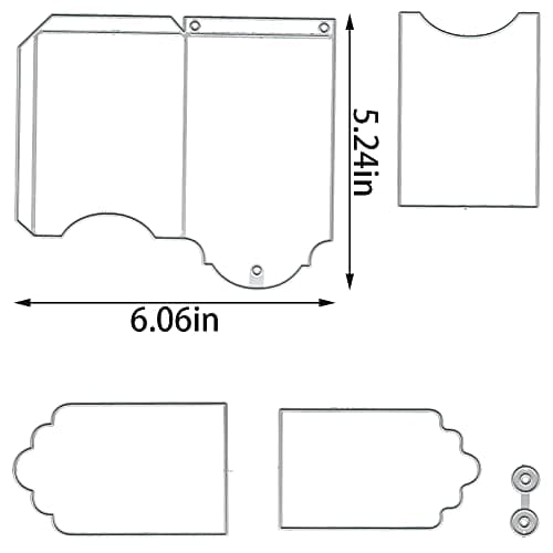 3D Card Shape Die Cuts for Card Making, Rectangular Gift Card Envelope Cutting Dies Sets Label Tag Dies Stencils Embossing Template for Scrapbooking DIY Cards Album Crafts Supplies
