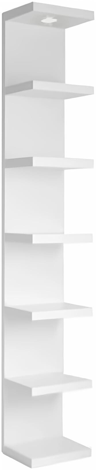 Versatile 7 Tier White Wall Shelf Floating Shelf with Remote Control with LED Light
