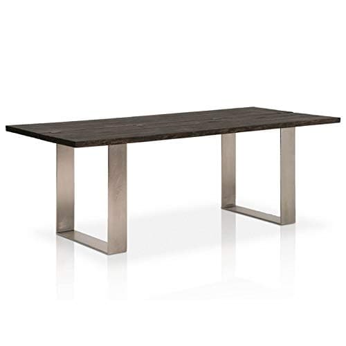 MAKLAINE Dining Table in Brushed Charcoal and Brushed Nickel