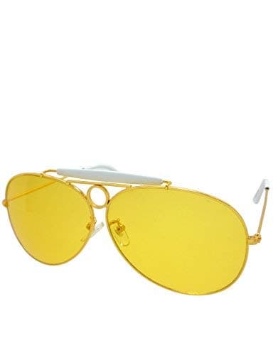 Fear Loathing Depp Style Sunglasses, Gold Frame/Yellow Lens