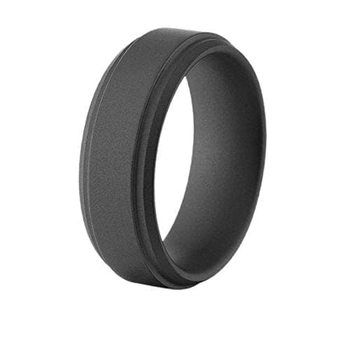 Black Military Matte Ceramic Rings, Black Mens Wedding Bands