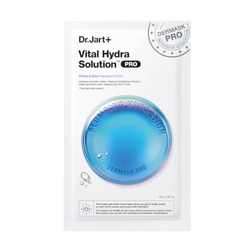 Dr. Jart+ Dermask, Vital, Hydra Solution, Pro, 1 Piece, Moisturizing, Drying, Glossy, Hari Hyaluronic Acid, Pack, Sheet Mask, Korean Cosmetics, Derma Cosmetics