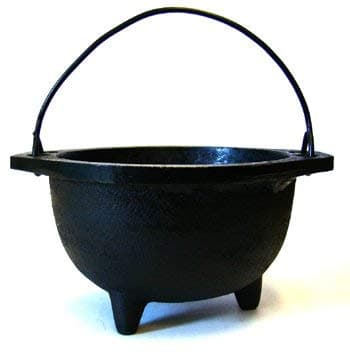 New Age Imports, Inc. Cast Iron Cauldron w/Handle, Ideal for smudging, Incense Burning, Ritual Purpose, Decoration, Candle Holder, etc. (6" Diameter Handle to Handle, Inside Diameter 4 1/8")