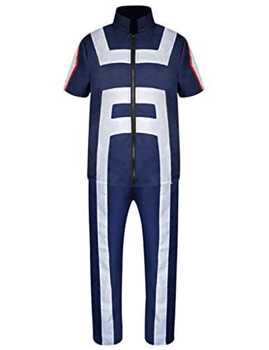 AKlamater Boku No Hero Academia Cosplay Suit My Hero Academia Uniform Izuku Midoriya Costume Training Suit Sportswear(M Navy Blue)