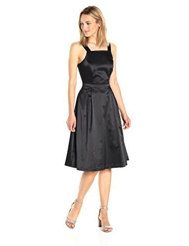 PARIS SUNDAY Women's Square Neckline Sleeveless Sateen Dress