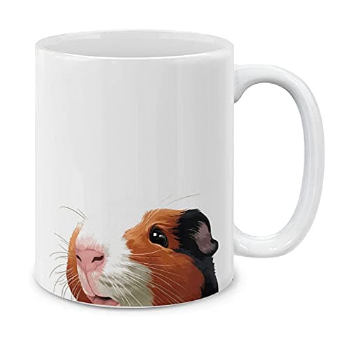 MUGBREW Cute Animal Black White Brown Guinea Pig Ceramic Coffee Mug Tea Cup, 11 OZ