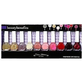 Set of 10 Nail Polish Red Pink Purple Cream Glitter New Sealed