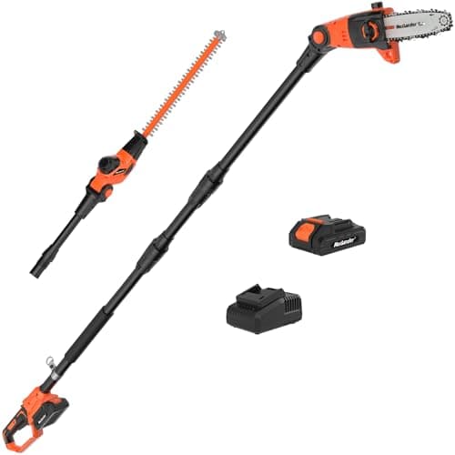 MAXLANDER 20V Pole Saws for Tree Trimming Hedge Trimmer Multi-Angle Telescoping 2 in 1 Combo Kit 2.0Ah Battery and Charger Included, Auto-Oiling