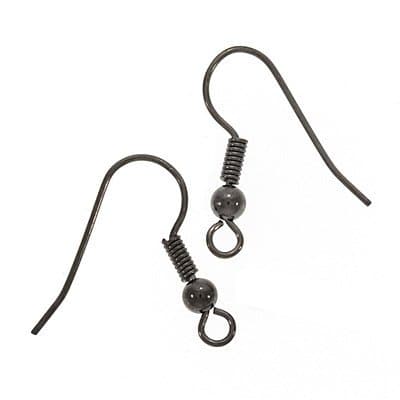 UnCommon Artistry Hypo-Allergenic Surgical Steel Earring Hooks (100) Jewelry Making Findings (100) (Gun Metal Black)