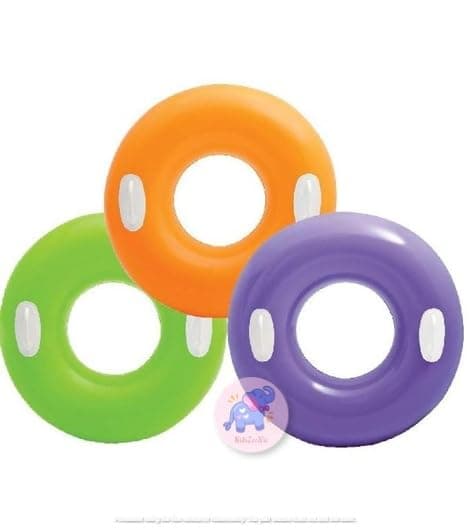 Hi-Gloss Inflatable Swimming Ring with Handles | Durable Pool Floater Tube for Kids & Adults | Large Blow-Up Swim Circle Float for Summer Fun| Comfortable Water Lounge- Pack of 1