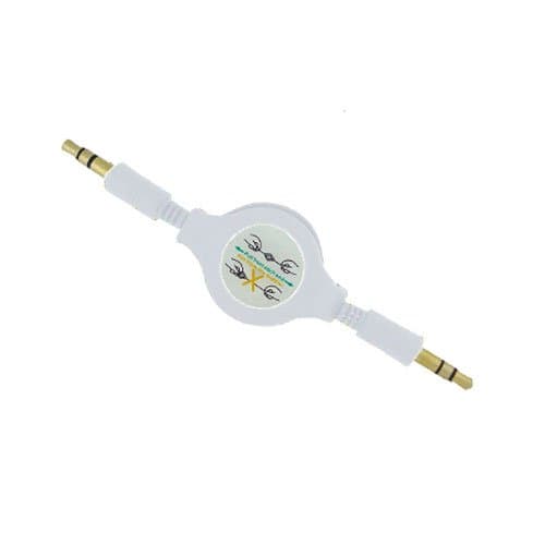 Skque White 3.5mm Aux Cable Retract Adapter [Electronics]