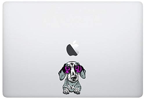 Laptop Sticker Decal - Dachshund Glasses - Skins Stickers
