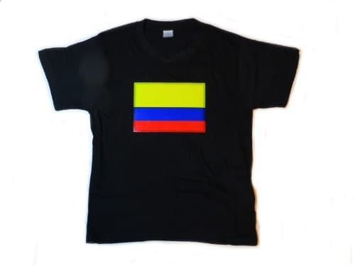 Accessory 4u inc Colombia Flag LED Flashing Sound Activated Light Up Shirt (Large - L)