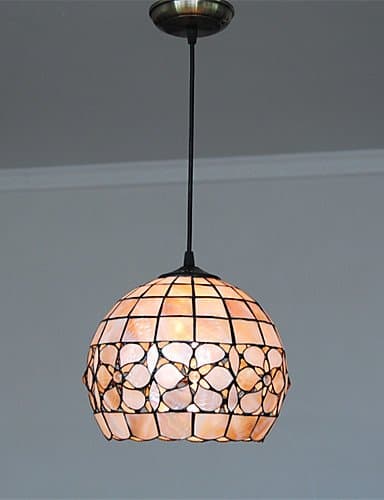 SUHANG Ceiling light 10 Inch Retro Tiffany Pendant Lights Shell Shade Living Room Dining Room Light Fixture, 220-240V [Energy Class A+]