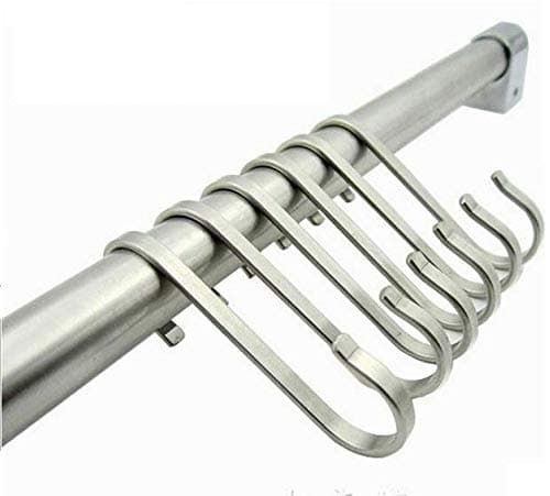 Tiswell SUS304 Stainless Steel S Shaped Kitchen Spoon Pan Pot Hanging Hooks Hangers (L, 10-pack)