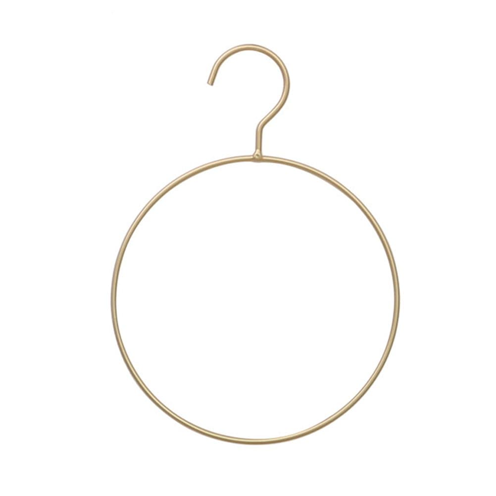 Round Metal Hangers Bikini Hangers Simple Belt Ring Hanger Scarf Hanger for Bedroom Closet ( Golden ) Clothes Organizer Holders for Home
