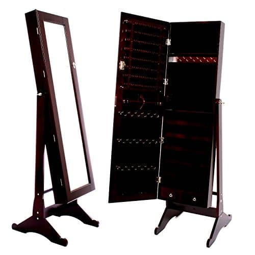 Cheval Mirror and Jewelry Armoire, Espresso