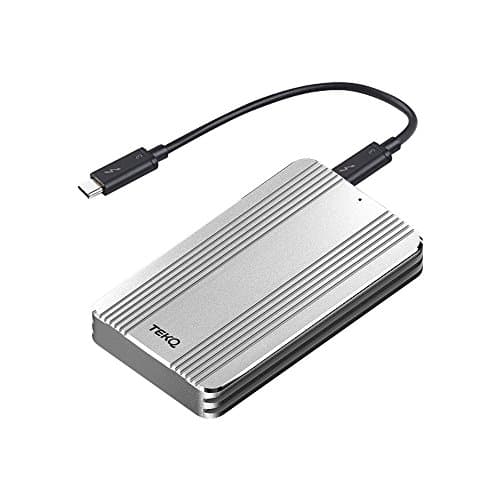 [Intel Certified] TEKQ 960G Protable Thunderbolt 3 External SSD PCIe NVMe SSD Inside Bus Powered 2450MB/s Read, 1850MB/s Write (NOT Compatible with Device Without Thunderbolt 3 Interface)(Silver)