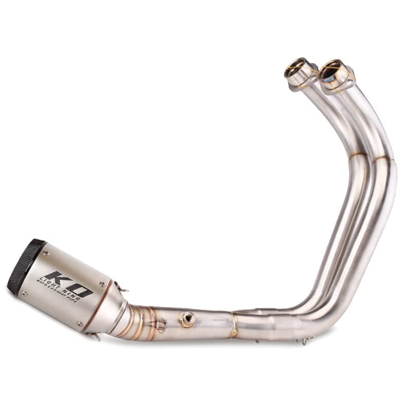 Complete Motorcycle Slip-on Exhaust System End Muffler 51mm Escape Front Link Pipe Modified Header Exhaust Pipe Fit for Yamaha MT07 FZ07 2014-2022, for Yamaha YZF R7 2021 2022 (C)