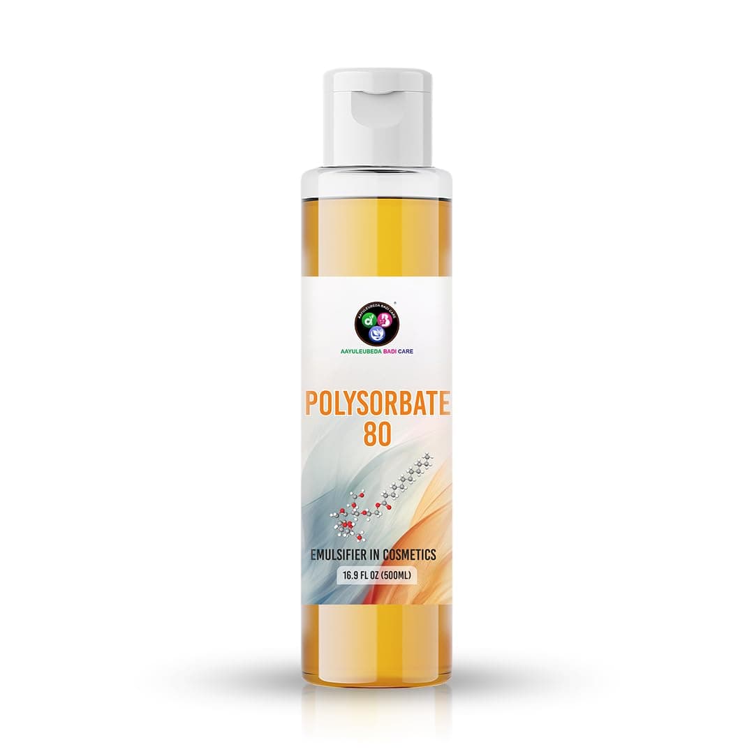 ABC Polysorbate 80 Emulsifier, Premium Polysorbate 80 Liquid, 100% Pure, Cosmetics Grade, Gentle on Skin, Suitable for Making Lotions, Shampoos, Body Washes, Makeup Removers and More 500ml(16.9 FL oz)